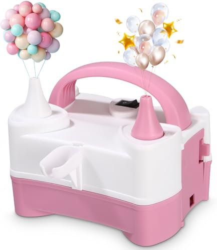 Pompe à Ballons électrique,Gonfleur Ballon Electrique,Pompe à Ballons électrique pour Les Ballons de Mariage, Gonfleur Ballon Baudruche,Anniversaire et fête,Pompe Ballon Anniversaire,220V 400W,Rose