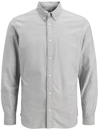 JACK & JONES Jprblubrook Oxford Shirt L/S Noos, Drizzle., M
