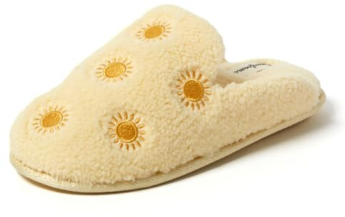 Dearfoams Women's Furry Valentine's Day Slipper, Honey Blossom, L