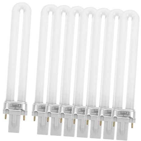 Generic 8pcs Nail Machine Lamp Electric Nail Drill Nail Gel Nail Polish LED Tube Kits Light Electron Tubes Gel Nail Polish Kit Nail Builder Gel Kit Nail Polish Dryer Spray Mini White Glass