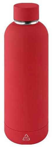 Botella térmica acero inoxidable personalizada | Grabada en láser | Sin BPA | Mantiene 24H Frio / 12H Calor | Isotérmica y Hermética - Doble Pared al Vacío a Prueba de Fugas (500ml) (Rojo mate)