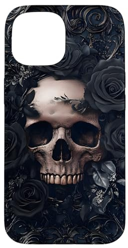 Gothic Totenkopf mit Rosen Hülle für iPhone 15