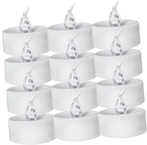 Holibanna 12stücke Flammenlose Kerzen Mit Blauer Beleuchtung Batteriebetriebene Dekorative Teelichter Für Hochzeiten Partys Und Zuhause