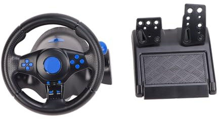 Bediffer Vibrations-USB-Rennspiel-Lenkrad mit Pedal - 180 Rotation Kompatibel mit PC, 360-Verbessern Sie Ihr Gaming-Erlebnis