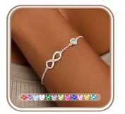 FUNEIA Armband Damen Silber 925 Zirkonia Unendlichkeit Herz Armkette Verstellbare Wasserfest Geburtstag Armbänder Muttertag Jahrestag Armbander Schmuck Weihnachten Geschenk für Frauen Freundin Mama