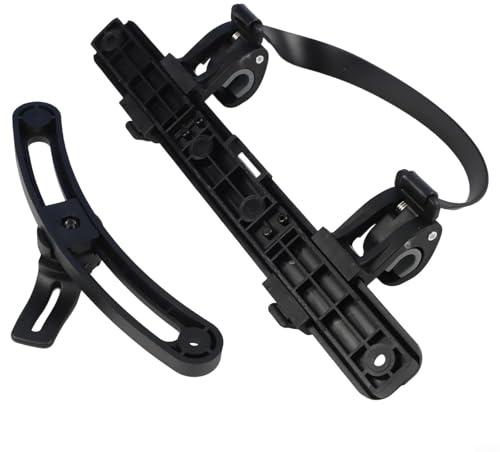 PA66+GF Bike Pannier Hook Buckle Kit – Upper & Lower Mounting Brackets with 8-Point Adjustment, 266mm Length, Black