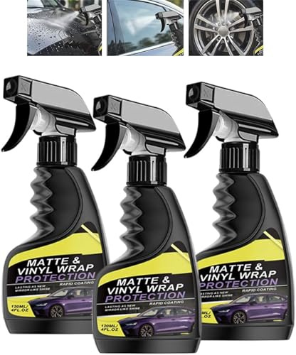 Matte Vinyl Wrap Protection Spray - Matte & Vinyl Wrap Protection Spray, Quick Drying Matte Paint Cleaner for Car, Cleaning and Maintenance, Coating Care (3Pcs)