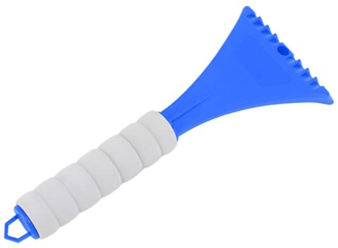 OEBUAFI Pelle de Pare-Brise de Voiture EVA Poignée Ergonomique Coin Arrondi Grattoir à Glace de Voiture Sûr avec Dents Surélevées et Trou de Suspension pour la Neige Extérieure du Véhicule (Blue)