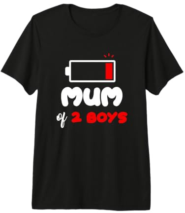 Mum of 2 Boys Funny 2 Sons Mummy of Two Boys Mother's Day Premium T-Shirt