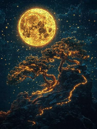 Puzzle 5000 Teile Erwachsene, Jigsaw Puzzle Erwachsene 5000 Teile, Der Gelbe Baum Puzzles, Impossible Klassische Puzzles, Herausfordernde Familie Spiele, für Home Decor und Geschenke DX0YL2-447