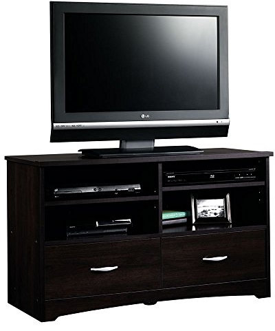 Sauder Beginnings Meuble TV avec tiroirs, Cannelle, Cerise