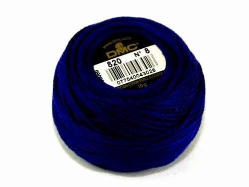 DMC Baumwoll-Perlgarn, Größe 8, 820, 10-g-Knäuel