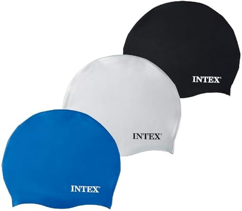 Intex- Cuffia in Silicone I.24, Colore Bianco/Blu/Nero, 13.3 x 1.6 x 15.9, 55991
