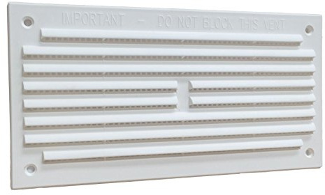 6 x 3 White Plastic Louvre Air Vent Grille with Removable Flyscreen Cover