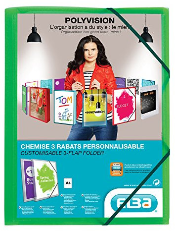 ELBA Eckspannermappe POLYVISION, mit DIN A4-Sichttasche,gr¸n VE = 1