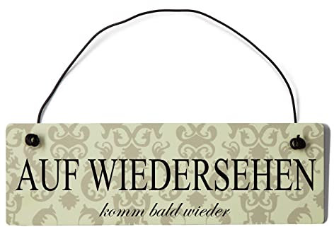 Homeyourself Auf Wiedersehen komm Bald Wieder Dekoschild Türschild beige mit Draht