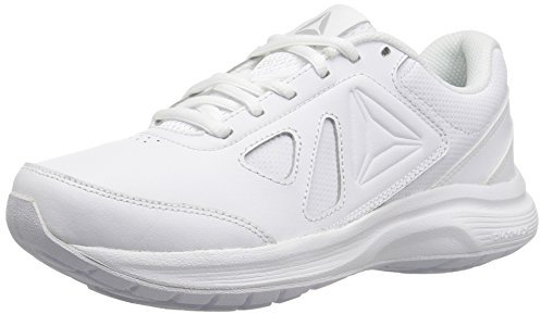 Reebok Damen Walk Ultra 6 DMX Max Wide Shoe, Weiß/Stahl - Wide D, 40.5 EU