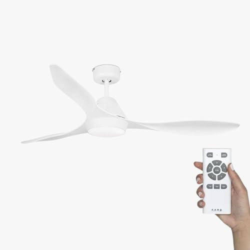 FARO BARCELONA 33346 - POLARIS Ventilador de techo con luz LED, Blanco con motor DC