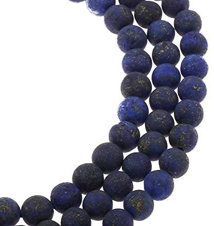 Perlin Edelstein Perlen 8mm und 6mm Matt Schmuckstein, Kugel Halbedelstein Edelsteine Frosted Gemstone Beads (Lapislazuli, 8mm)