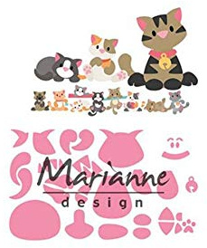 Marianne Design Collectables, Eline's Kätzchen, für Detaillierte Stanzformen und Prägedetails im Papierhandwerk, rosa