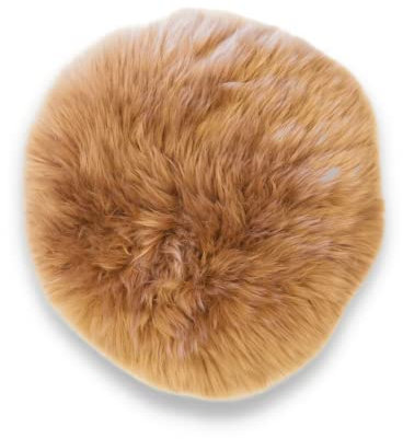 Leibersperger Felle Lammfell Sitzkissen rund Ø 40cm – Echtes Merino Lammfell – rutschfest – Gemütlich und wärmend – Optischer hingucker – Lange Haltbarkeit (Hellbraun)