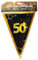 Udo Schmidt GmbH & Co Wimpelgirlande 50 Schwarz Gold zum 50.Geburtstag Party Dekoration Geburtstags Deko, 15 Wimpel