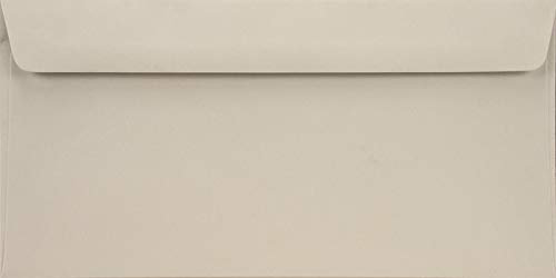 Netuno 100x Briefumschlag Hell-Grau DIN Lang 110x 220 mm 90g Burano Grigio lange Einladungsumschlag farbig elegant Papier-Umschlag hochwertig grau DL Briefhülle bunt Briefkuvert Einladung