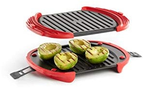 Lékué Parrilla/Grill especial para cocinar en microondas, Rojo/Negro, formato XL