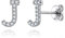 ChicSilver Kleiner Buchstabe J Ohrstecker mit Zirkonia Silber Ohrschmuck für Tochter Schwester