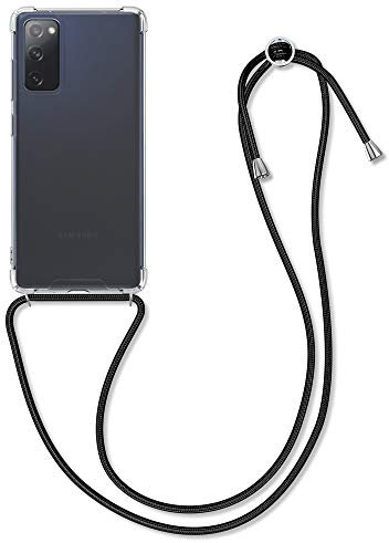 kwmobile Necklace Case kompatibel mit Samsung Galaxy S20 FE Hülle - Silikon Cover mit Handykette - Band Handyhülle Schwarz Transparent