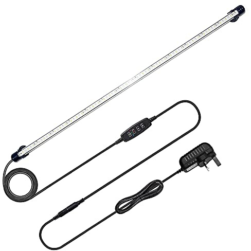 VARMHUS LED Aquarium Light, Color Changing Submersible Fish Tank Light with Timer for Sunrise and Sunset (71cm, Blue+White)