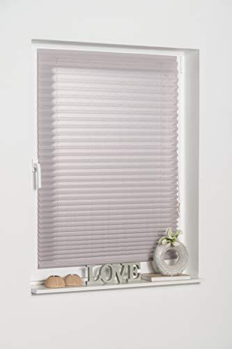 K-Home® Klebe-Plissee Grau Lichtschutz B90 x H210 cm