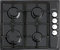 Piano Cottura 4 Fuochi 60 Cm da Incasso a Gas Luxell LX-410 BF Acciaio Inox Nero In Ghisa Comando valvolato