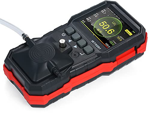 AIZYR Rilevatore di Gas Combustibile Portatile Rilevatore Multigas 4 in 1 Rilevatore di Perdite di Gas con Display LCD, Luce Sonora E Allarme A Vibrazione