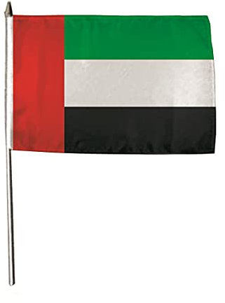 U24 Flagge Fahne Stockflagge VAE vereinigte Arabische Emirate 30 x 45 cm Stockfahne 3er Pack