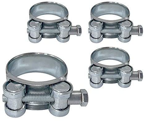 Diforma (4 Stück) Rohrschellen, 40-43 mm, Silber, verzinkter Kohlenstoffstahl, für Hochdruckschläuche & Rohre