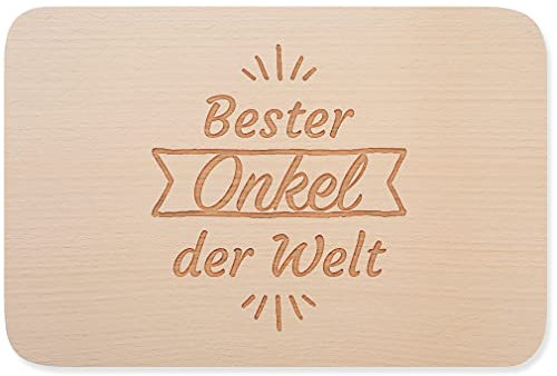 JUNIWORDS Frühstücksbrettchen, Bester Onkel der Welt (1002529), Holzbrett Frühstücksbrett Holzbrettchen