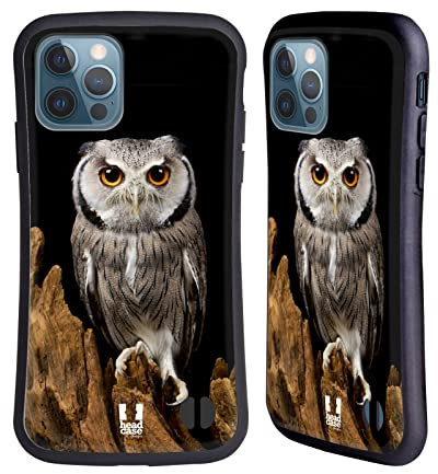 Head Case Designs White-Faced Owl Wildlife Hybrid Case Compatible With Apple iPhone 12 / iPhone 12 Pro