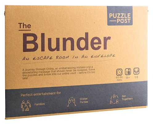 Puzzle Post Einzigartiger Escape Room in einem Umschlag | Großartig für Gruppen, Familien und Freunde | Perfekt für Spieleabende | Escape Room in einer Box | Puzzle-Mystery-Spiel „The Blunder“