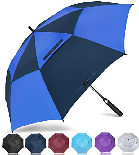 ZOMAKE Regenschirm Sturmfest Groß,XL Golf Umbrella Stockschirm mit Auf-Zu-Automatik für Herren Damen - Travel Schirm mit Tragegurt(Dunkelblau)