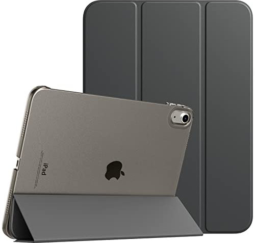 TiMOVO Funda para iPad (A16) 11ª Generación 2025 11 Pulgadas/iPad 10ª Generación 2022 10,9 Pulgadas, Delgada Carcasa Trasera Dura Translúcida con Soporte Trifold, Espacio Gris