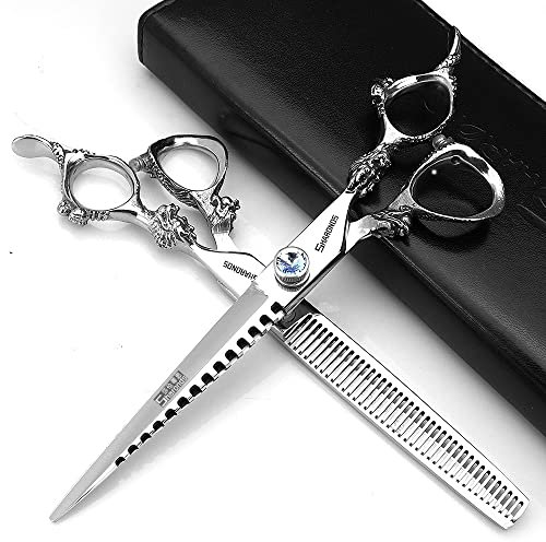 Friseur professionelle 6Zoll-7Zoll-8Zoll-9Zoll-High-End-JP440c Friseur Schere Anzug Frisur Stil Frisur Werkzeuge haarschere set (scissors set) (7-Zoll 2PC-D)