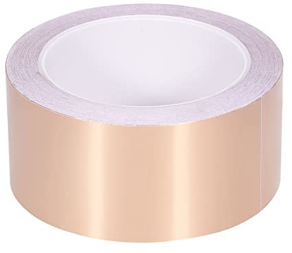 Rebower Rame Lamina Nastro Conduttivo Adesivo, [per EMI Schermatura, Riparazioni Elettriche, Vetro Colorato, Carta Circuiti, Messa a Terra] - 2/66 Piedi