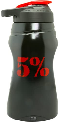 5% Nutrition Half Gallon 64 Ounce Water Bottle (Black/Red) | Big Water Jug for Sports | 64 oz Gym Water Bottle | Large Reusable Drinking Water Bottles