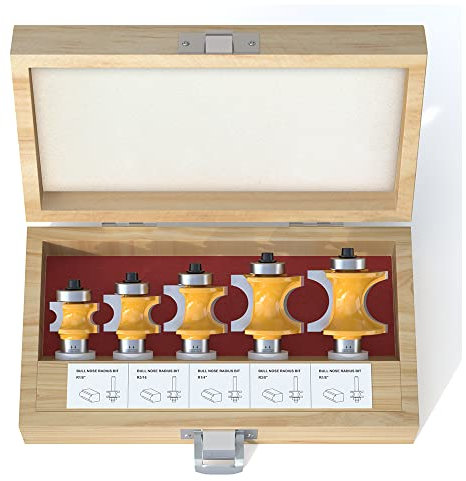 FivePears Bullnose Router Bit Set 1/2 Inch Shank