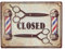 Keyhomestore- Tabella in Latta Barber Closed, Decorazione da Appendere al Muro. Misure Altezza 30x40 cm. Targa in Metallo Ideale Come Accessorio per il tuo Salone, Garage, Bar/Pub, Barbiere