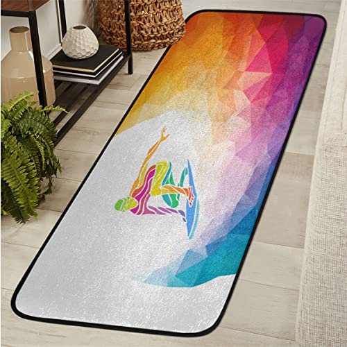 TropicalLife Surfer Sport L?ufer Teppiche f¨¹r Flur rutschfest 60x182cm Surfer Thema Teppich L?ufer Teppich Waschbar Langfl?che Teppich L?ufer f¨¹r K¨¹che Eingang Wohnzimmer Waschk¨¹che