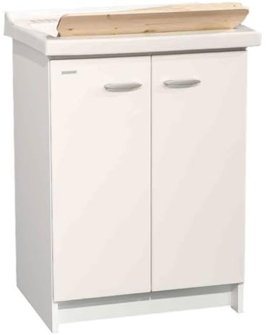 giordano shop Mobile Lavatoio 63x50x87 cm 2 Ante Asse in Legno Montegrappa Acqua Marella Bianco Lucido