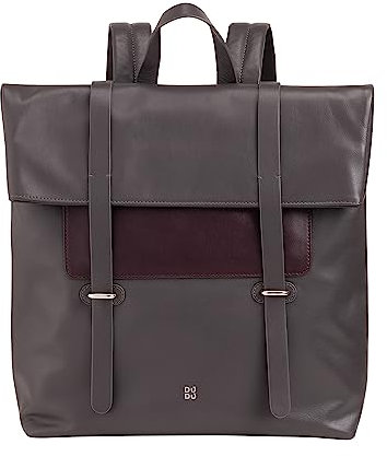 DUDU Bunter Lederrucksack für Männer und Frauen, großer weicher 14-Liter-Rucksack mit Mehreren Fächern und sportlichem, lässigem Design Anthrazit
