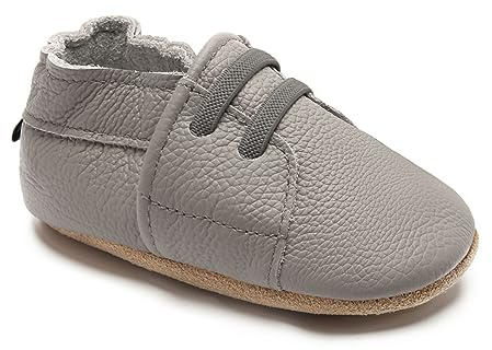 HMIYA Chaussures Cuir Souple Bébé Chaussons Premiers Pas Bebe pour Garçon Fille Nourrisson Efant